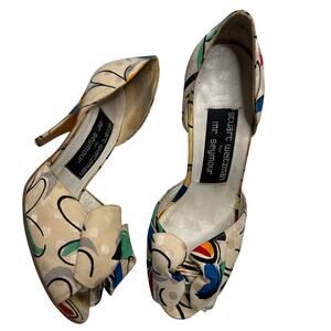 Vintage 1980s Stuart Weitzman for Mr. Seymour Peep Toe Bow 3" Heels Size 6